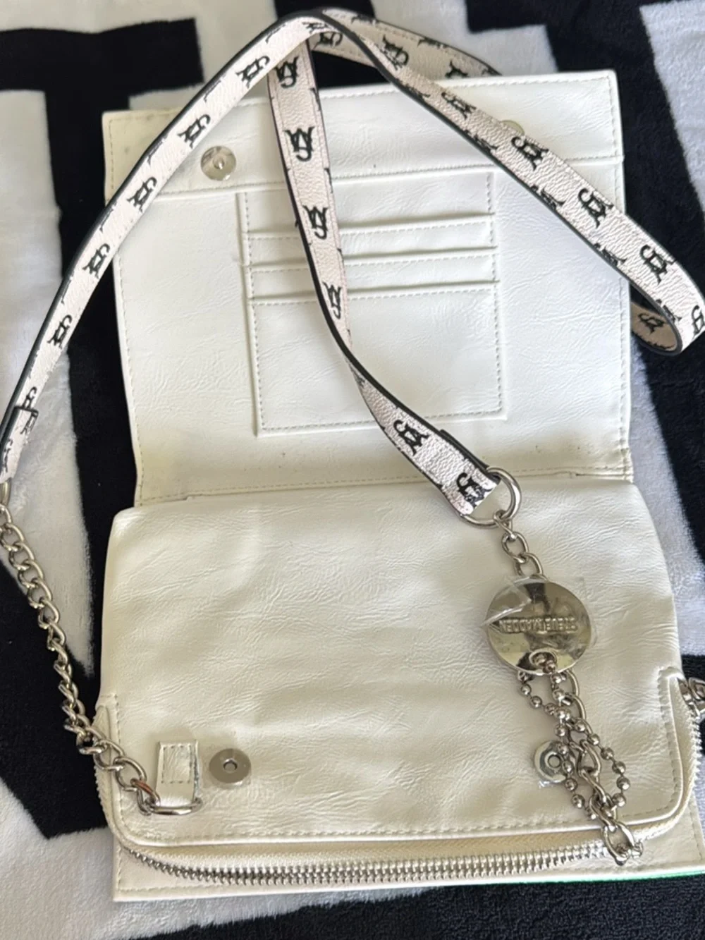 Steve Madden Green Crossbody Bag with Pink Logos